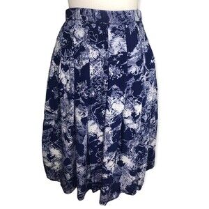 Worthington Vintage High Waist Floral Pleated Midi Skirt
